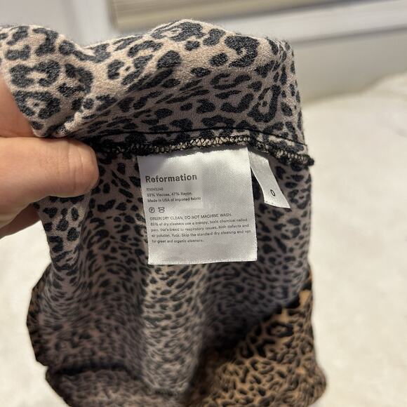 Reformation Margot Cheetah Animal Print Night Out Mini Skirt with Slit Size 0 - Picture 6 of 6